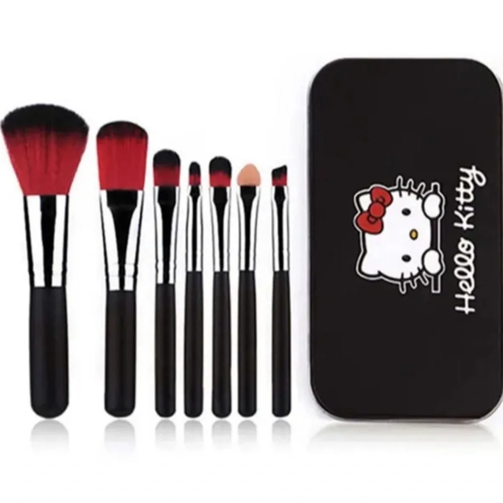 7 Pc Black Hello Kitty Makeup Brush Kit, Hello Kitty Makeup Brushes